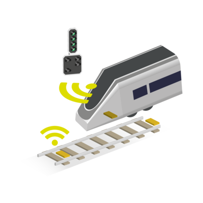 technische Illustration, Farbillustration, Bahn, Kommunikation, Funk